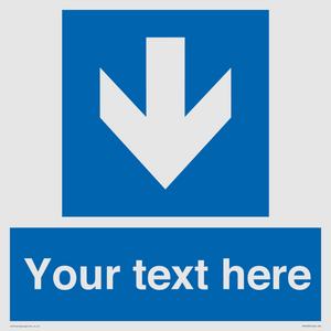 MV7939: Custom Mandatory directional sign, blue arrow down