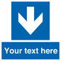 MV7939: Custom Mandatory directional sign, blue arrow down