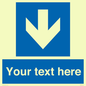 MV7939: Custom Mandatory directional sign, blue arrow down