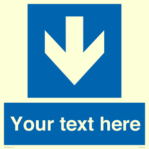 MV7939: Custom Mandatory directional sign, blue arrow down
