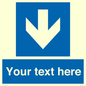 MV7939: Custom Mandatory directional sign, blue arrow down