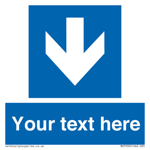 MV7939: Custom Mandatory directional sign, blue arrow down