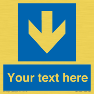 MV7939: Custom Mandatory directional sign, blue arrow down