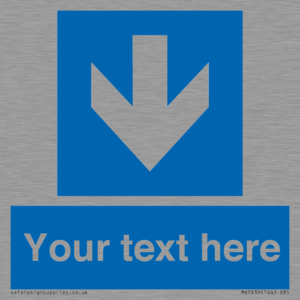 MV7939: Custom Mandatory directional sign, blue arrow down
