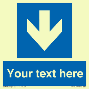 MV7939: Custom Mandatory directional sign, blue arrow down
