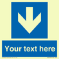 MV7939: Custom Mandatory directional sign, blue arrow down