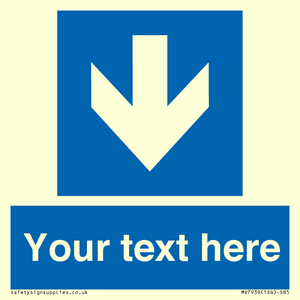 MV7939: Custom Mandatory directional sign, blue arrow down