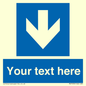 MV7939: Custom Mandatory directional sign, blue arrow down