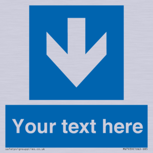 MV7939: Custom Mandatory directional sign, blue arrow down