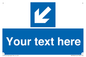 MV7940: Custom Mandatory directional sign, blue arrow down and left