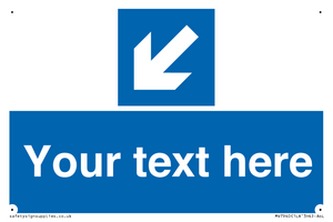 MV7940: Custom Mandatory directional sign, blue arrow down and left