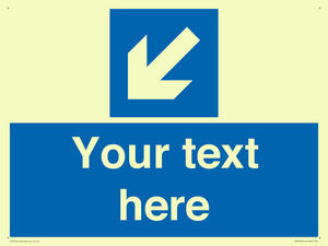 MV7940: Custom Mandatory directional sign, blue arrow down and left