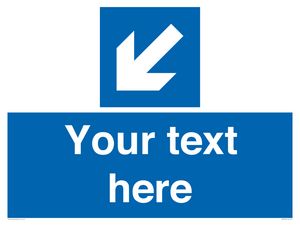 MV7940: Custom Mandatory directional sign, blue arrow down and left