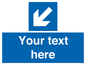 MV7940: Custom Mandatory directional sign, blue arrow down and left