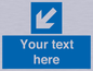 MV7940: Custom Mandatory directional sign, blue arrow down and left