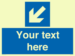MV7940: Custom Mandatory directional sign, blue arrow down and left