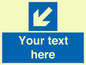 MV7940: Custom Mandatory directional sign, blue arrow down and left