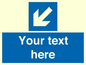 MV7940: Custom Mandatory directional sign, blue arrow down and left