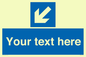 MV7940: Custom Mandatory directional sign, blue arrow down and left