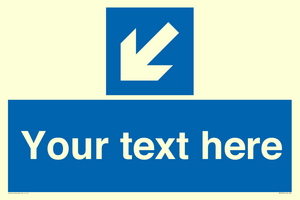 MV7940: Custom Mandatory directional sign, blue arrow down and left