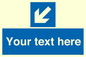 MV7940: Custom Mandatory directional sign, blue arrow down and left