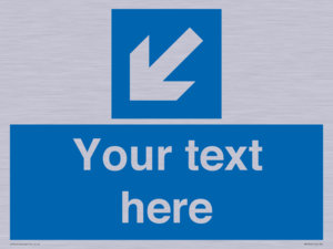 MV7940: Custom Mandatory directional sign, blue arrow down and left