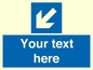 MV7940: Custom Mandatory directional sign, blue arrow down and left