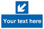 MV7940: Custom Mandatory directional sign, blue arrow down and left