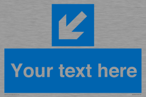 MV7940: Custom Mandatory directional sign, blue arrow down and left