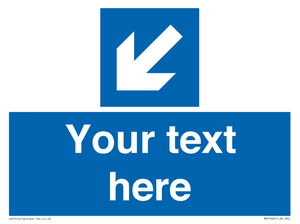 MV7940: Custom Mandatory directional sign, blue arrow down and left
