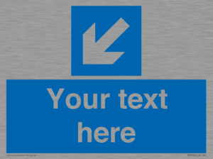 MV7940: Custom Mandatory directional sign, blue arrow down and left