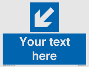 MV7940: Custom Mandatory directional sign, blue arrow down and left