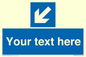MV7940: Custom Mandatory directional sign, blue arrow down and left
