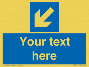 MV7940: Custom Mandatory directional sign, blue arrow down and left