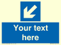 MV7940: Custom Mandatory directional sign, blue arrow down and left