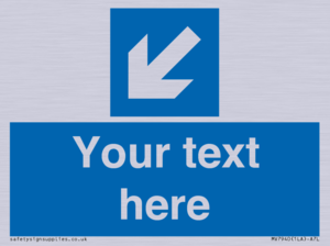 MV7940: Custom Mandatory directional sign, blue arrow down and left