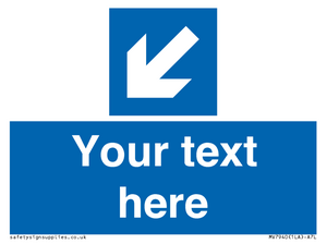 MV7940: Custom Mandatory directional sign, blue arrow down and left