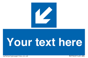 MV7940: Custom Mandatory directional sign, blue arrow down and left
