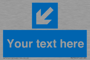 MV7940: Custom Mandatory directional sign, blue arrow down and left