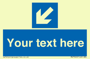 MV7940: Custom Mandatory directional sign, blue arrow down and left