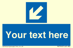 MV7940: Custom Mandatory directional sign, blue arrow down and left