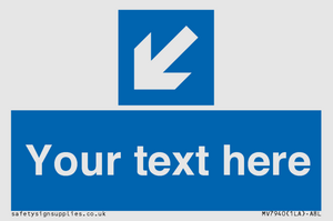 MV7940: Custom Mandatory directional sign, blue arrow down and left