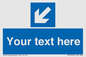 MV7940: Custom Mandatory directional sign, blue arrow down and left