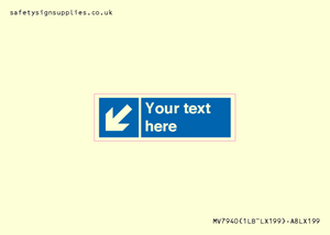 MV7940: Custom Mandatory directional sign, blue arrow down and left