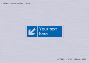 MV7940: Custom Mandatory directional sign, blue arrow down and left