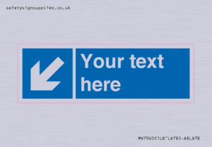 MV7940: Custom Mandatory directional sign, blue arrow down and left