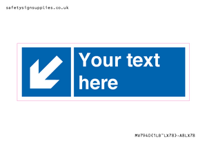 MV7940: Custom Mandatory directional sign, blue arrow down and left