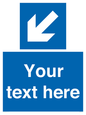 MV7940: Custom Mandatory directional sign, blue arrow down and left