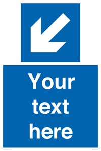 MV7940: Custom Mandatory directional sign, blue arrow down and left