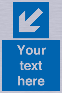 MV7940: Custom Mandatory directional sign, blue arrow down and left
